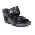 Rocky 4eursole Splendor Leather Women's Wedge Sandals, Size: 38, Black