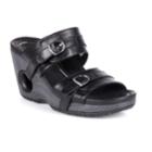 Rocky 4eursole Splendor Leather Women's Wedge Sandals, Size: 38, Black