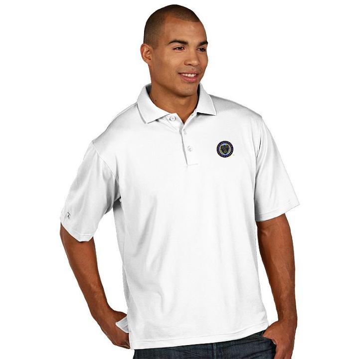 Men's Antigua Philadelphia Union Xtra-lite Desert-dry Pique Performance Polo, Size: Xl, White