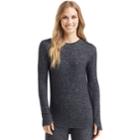 Women's Cuddl Duds Soft Knit Long Sleeve Top, Size: Small, Grey (charcoal)