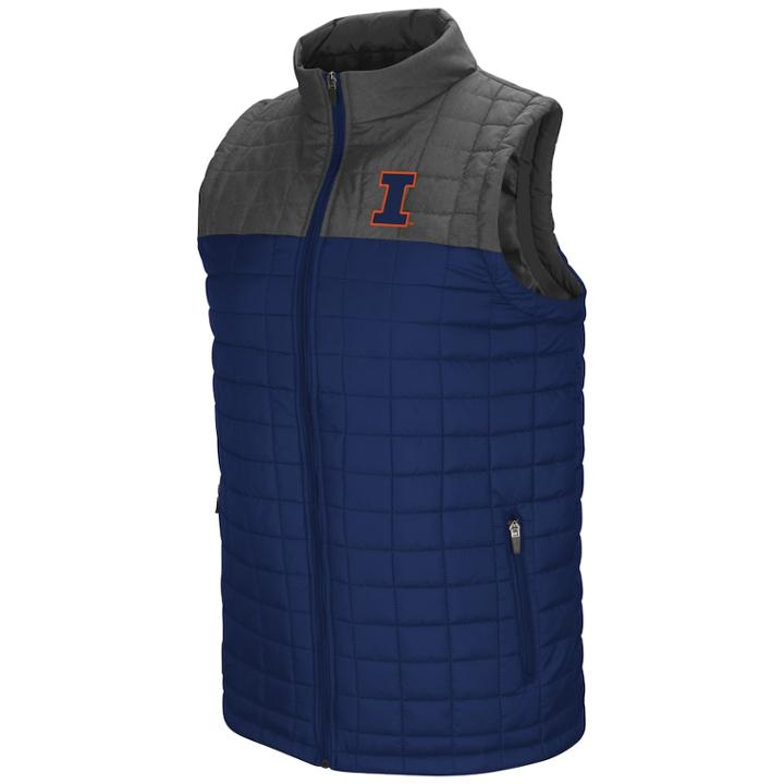 Men's Illinois Fighting Illini Amplitude Puffer Vest, Size: Small, Dark Blue