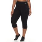 Plus Size Fila Sport&reg; Classic Black Capri, Women's, Size: 2xl