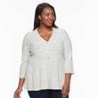 Plus Size Croft & Barrow&reg; Textured Swing Cardigan, Women's, Size: 2xl, Natural