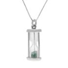 Sterling Silver Gemstone Hourglass Pendant, Women's, Size: 18, Blue
