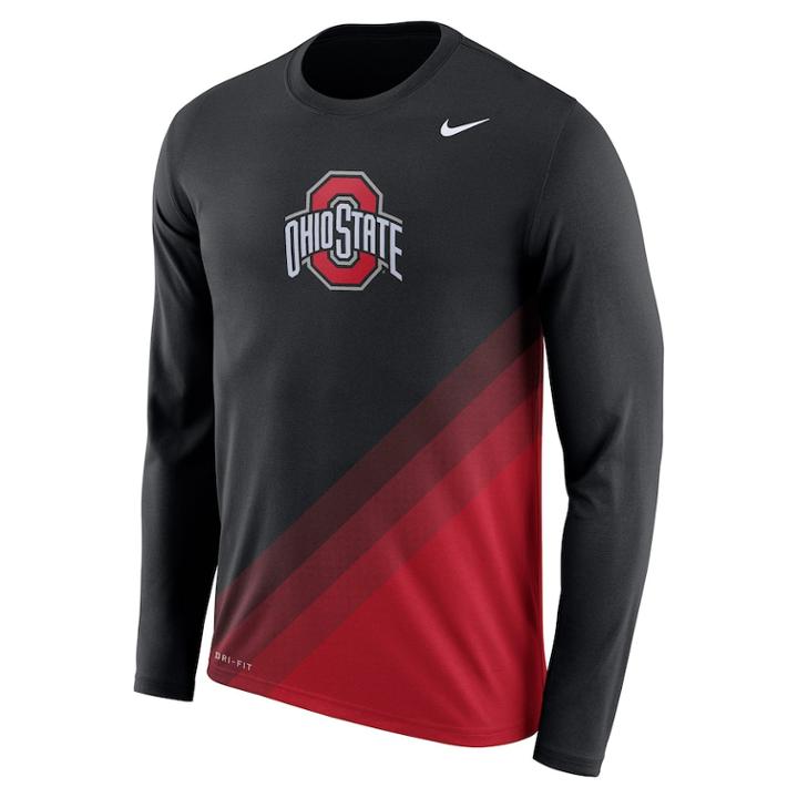 Men's Nike Ohio State Buckeyes Dri-fit Legend Sideline Tee, Size: Medium, Black