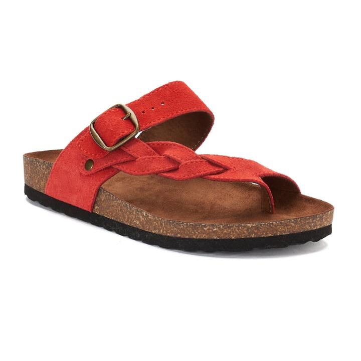Sonoma Goods For Life&trade; Maurine Women's Leather Sandals, Size: Medium (8.5), Med Red