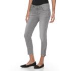 Petite Apt. 9&reg; Zippered Skinny Capri Jeans, Women's, Size: 8 Petite, Grey