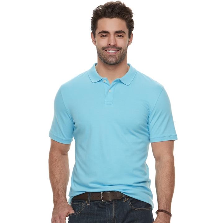Big & Tall Sonoma Goods For Life&trade; Flexwear Modern-fit Stretch Pique Polo, Men's, Size: 2xb, Light Blue