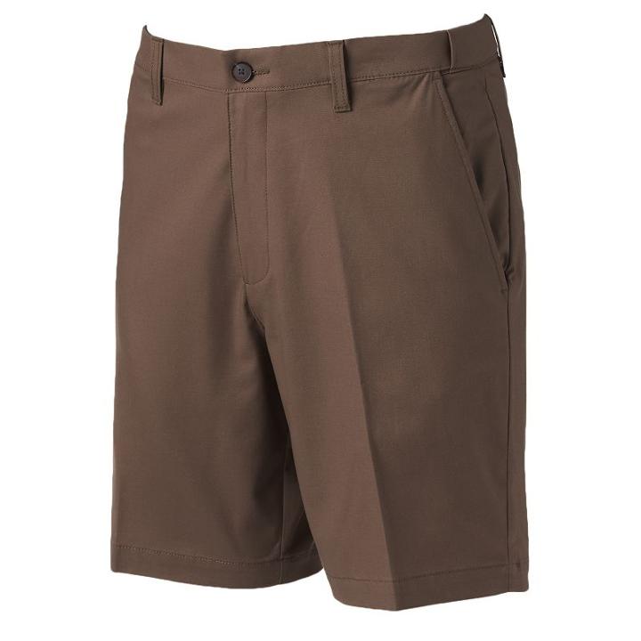 Men's Croft & Barrow&reg; True Comfort Classic-fit Stretch Flat Front Shorts, Size: 34, Brown