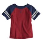 Toddler Boy Jumping Beans&reg; Short Sleeve Striped Raglan Tee, Size: 5t, Dark Red