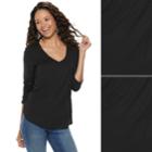 Juniors' So&reg; 2-pack Perfect V-neck Tee, Teens, Size: Xl, Black