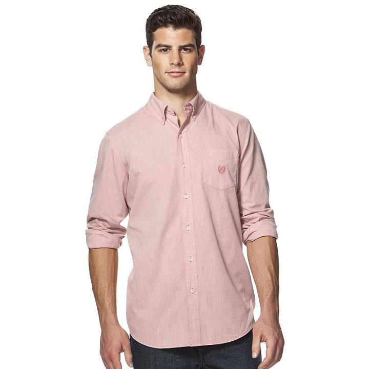 Big & Tall Chaps Classic Fit Easy-care Poplin Shirt, Men's, Size: L Tall, Orange