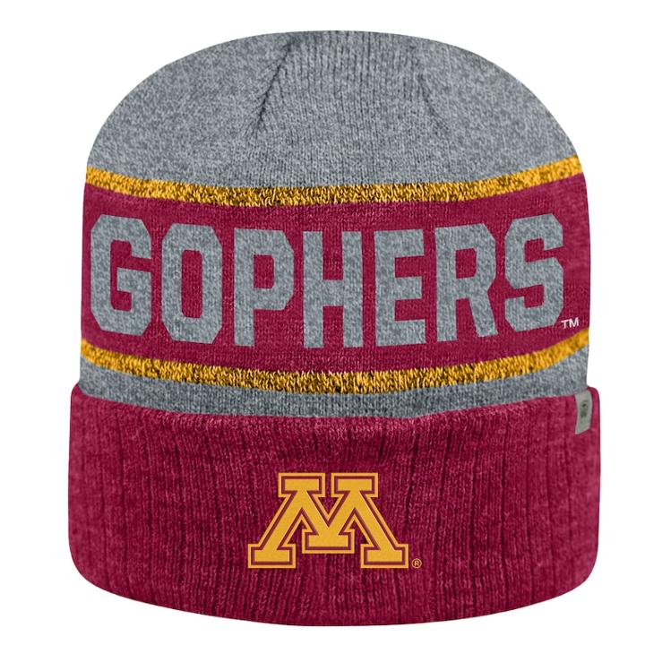 Adult Top Of The World Minnesota Golden Gophers Below Zero Ii Beanie, Adult Unisex, Dark Red
