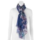 Apt. 9&reg; Cherry Blossom Chiffon Oversized Wrap Scarf, Women's, Dark Blue