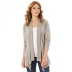 Women's Apt. 9&reg; Lurex Pointelle Cardigan, Size: Xl, Lt Brown