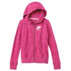 Girls 7-16 Nike Just Do It Marled Nep Raglan Zip-up Hoodie, Girl's, Size: Medium, Dark Red