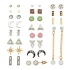 Mudd&reg; Simulated Crystal, Crescent & Triangle Earring Set, Women's, Multicolor