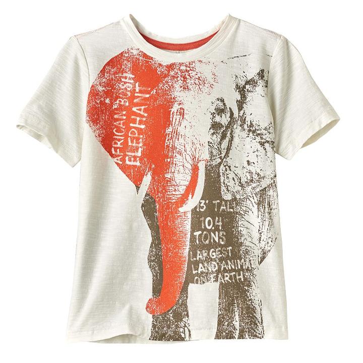 Boys 4-7x Sonoma Goods For Life&trade; Animals Slubbed Tee, Boy's, Size: 7x, White Oth