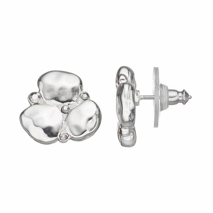 Dana Buchman Hammered Cluster Drop Earrings, Women's, Silver