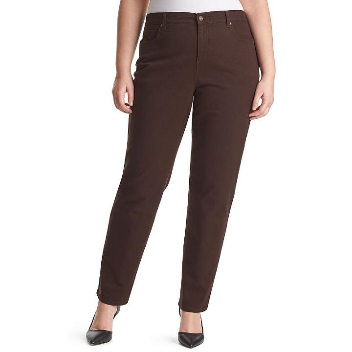 Plus Size Gloria Vanderbilt Amanda Classic Tapered Jeans, Women's, Size: 16w T/l, Med Brown