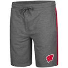 Men's Colosseum Wisconsin Badgers Sledge Ii Terry Shorts, Size: Xl, Black