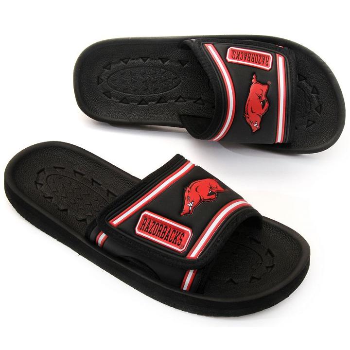 Adult Arkansas Razorbacks Slide Sandals, Size: Xl, Black