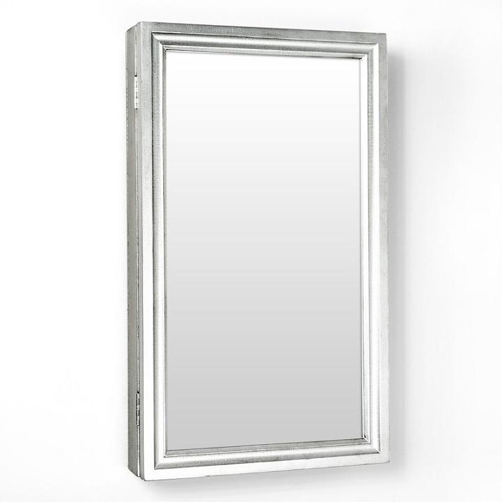 Hives & Honey Tiffany Wooden Mirror Jewelry Armoire, Grey