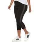Juniors' Plus Size So&reg; Patterned Mesh Yoga Capri, Teens, Size: 2xl, Black