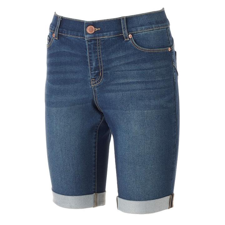 Women's Juicy Couture Flaunt It Bermuda Jean Shorts, Size: 0, Black