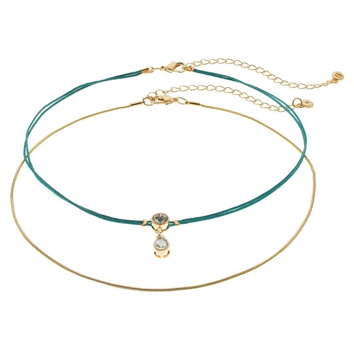 Lc Lauren Conrad Multi Color Choker Necklace Set, Women's, Green