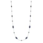 Chaps Blue Beaded Station Necklace, Women's, Light Blue