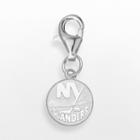 Logoart New York Islanders Sterling Silver Logo Charm, Women's, Grey
