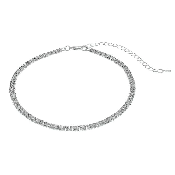 Crystal Avenue Cup Chain Choker Necklace, Women's, Size: 11.5, Grey