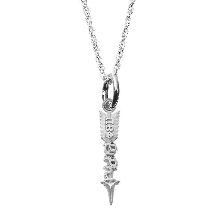 Logoart Sterling Silver Pi Beta Phi Sorority Arrow Pendant Necklace, Women's, Size: 18, Grey