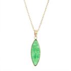 14k Gold Jade Marquise Pendant Necklace, Women's, Size: 18, Green