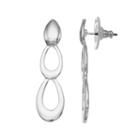 Teardrop Nickel Free Linear Earrings, Women's, Silver