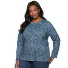 Plus Size Croft & Barrow&reg; Classic Crewneck Tee, Women's, Size: 4xl, Dark Blue