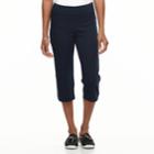 Petite Croft & Barrow&reg; Classic Stretch Twill Capris, Women's, Size: 14 Petite, Blue (navy)