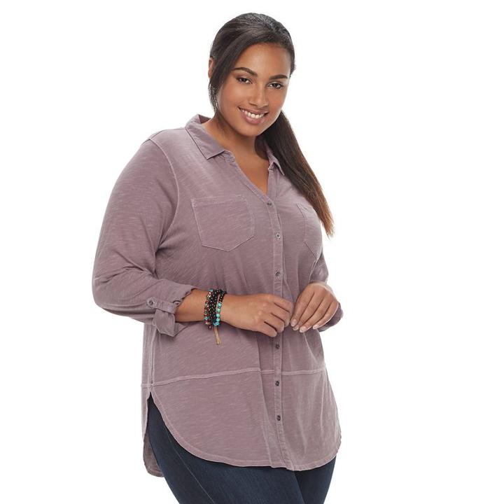 Plus Size Sonoma Goods For Life&trade; Utility Tunic, Women's, Size: 2xl, Purple