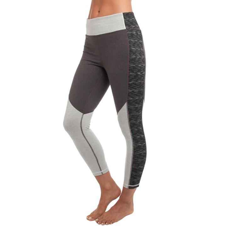 Women's Spalding Soho Color Block Yoga Ankle Leggings, Size: Medium, Grey