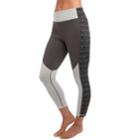 Women's Spalding Soho Color Block Yoga Ankle Leggings, Size: Medium, Grey
