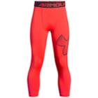 Boys 8-20 Under Armour Logo 3/4-length Base Layer Leggings, Size: Xl, Neon Coral Gray