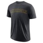 Men's Nike Michigan Wolverines Wordmark Tee, Size: Xxl, Grey (charcoal)