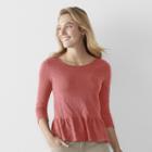 Women's Sonoma Goods For Life&trade; Peplum Tee, Size: Large, Light Red