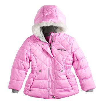 Girls 7-16 Zero Xposure Lexy Faux-fur Trim Heavyweight Puffer Jacket, Size: 6-6x, Pink Ovrfl