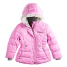Girls 7-16 Zero Xposure Lexy Faux-fur Trim Heavyweight Puffer Jacket, Size: 6-6x, Pink Ovrfl