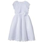 Girls 7-14 Lavender Organza Lace Bodice Tea Length Special Occasion Dress & Bolero Set, Girl's, Size: 8, White