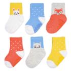 Baby Girl Carter's 6-pack Polka-dot & Critter Crew Socks, Size: 0-3 Months, Multicolor