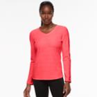 Women's Tek Gear&reg; Microfleece V-neck Tee, Size: Small, Brt Pink