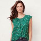 Women's Lc Lauren Conrad Love, Lauren Pleated Top, Size: Xl, Blue